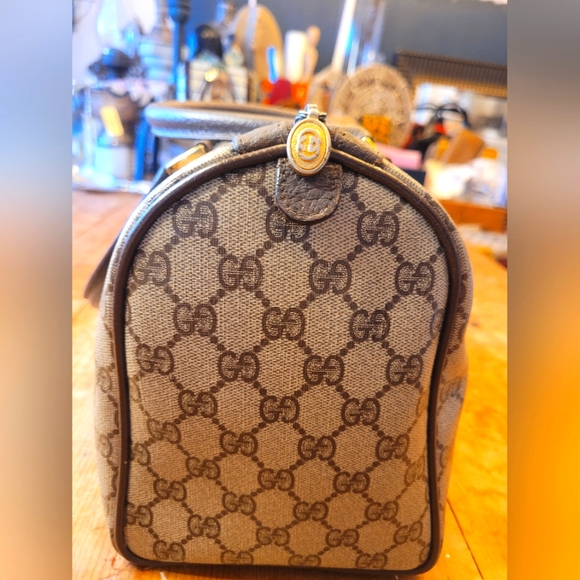GUCCI Canvas Web Sherry Line Boston Vintage Bag - Picture 5 of 6